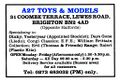 A27 Toys and Models, 31 Coombes Terrace, Lewes Road, Brighton (CollGaz 1991-04).jpg