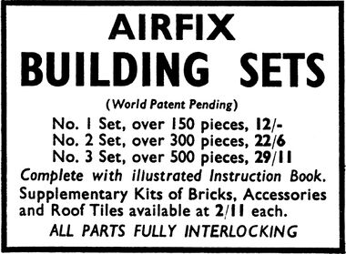 1959: Advert for sets 1-3 and accessories