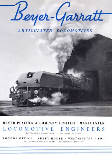 1947: Cover of the "Beyer-Garratt Articulated Locomotives" catalogue