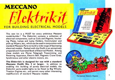 Elektrikit, Meccano Ltd. catalogue, circa ~1962/1963