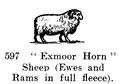 Exmoor Horn Sheep (Ewes and Ram in full fleece), Britains Farm 597 (BritCat 1940).jpg