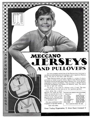 1935: Meccano Jerseys advert