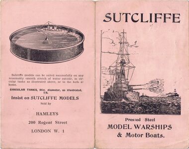 1920s?: Undated four-page folded leaflet showing Sutcliffe's early spirit-fired range