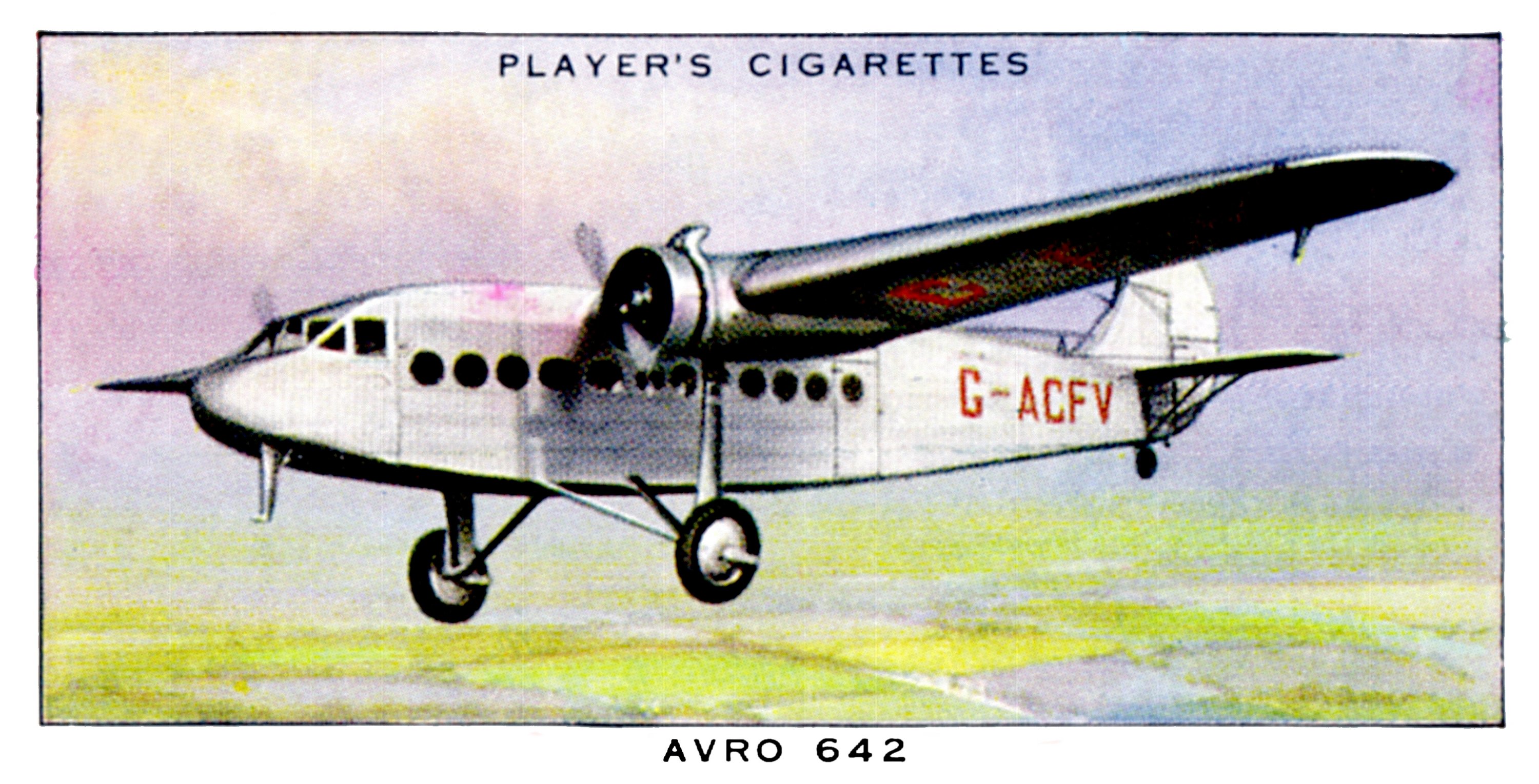 File:Avro 642, Card No 06 (JPAeroplanes 1935).jpg - The Brighton Toy ...