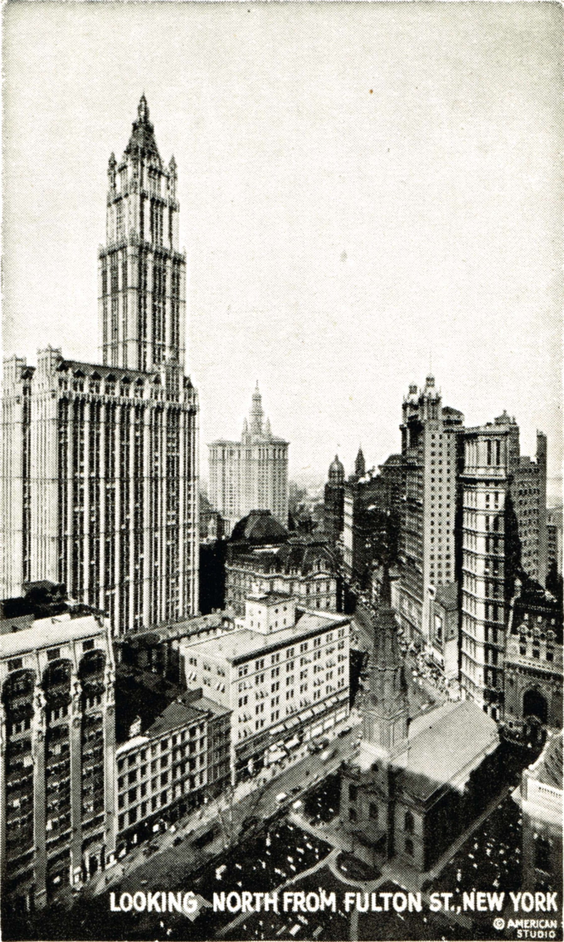 File Looking North From Fulton Street New York Bardell 1923 Jpg   Looking North From Fulton Street%2C New York (Bardell 1923) 