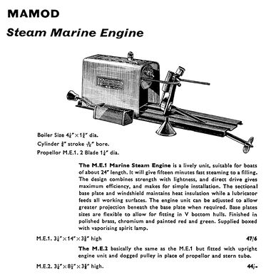 1962: Mamod Marine Engines ME1 and ME2